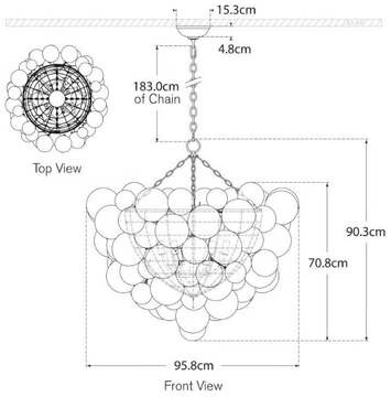 Talia - Grande Chandelier in Gild with Clear Swirled Glass by Visual Comfort Europe - view 3
